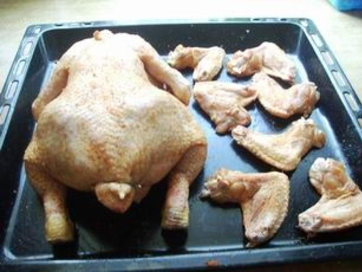 Gefülltes Huhn - einfach - 56 kcal/100g