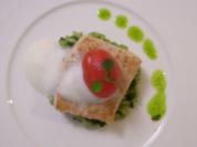 Schwertfisch an Mandelsoße auf Spinatrisotto - Rezept