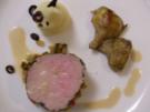 Kalbsfilet im Kräutermantel dazu Kartoffelmousseline u. Olivenkrokant - Rezept