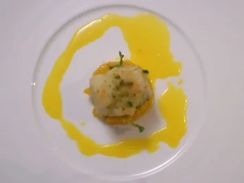 Seezungenfilet im Pistazienmantel an Orangenkürbis - Rezept