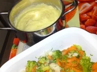 Rezept: Fischstäbchen mit Bauerngemüse Fischstäbchen mit Bauerngemüse - Rezept