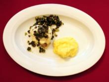 Gebratener Seeteufel mit Olivensoße und Kartoffelpüree (Pierre Geißensetter) - Rezept