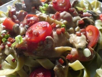 Nudeln mit Champignon-Rahm - Rezept - Bild Nr. 2