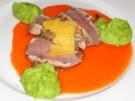 Lammrücken mit Petersilienwurzelpüree und Kürbiscarpaccio - Rezept