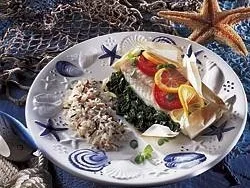 Rezept: Seelachsfilet in Alufolie mit Kräuterreis Seelachsfilet in Alufolie mit Kräuterreis - Rezept