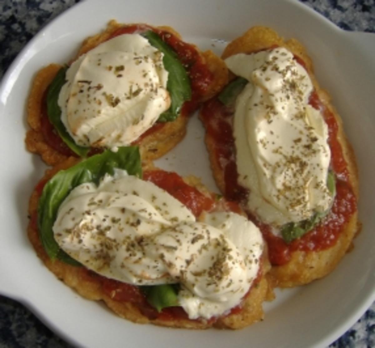 Bilder für Kalbsfilet im Parmesanmantel mit Tomate und Käse überbacken - Rezept