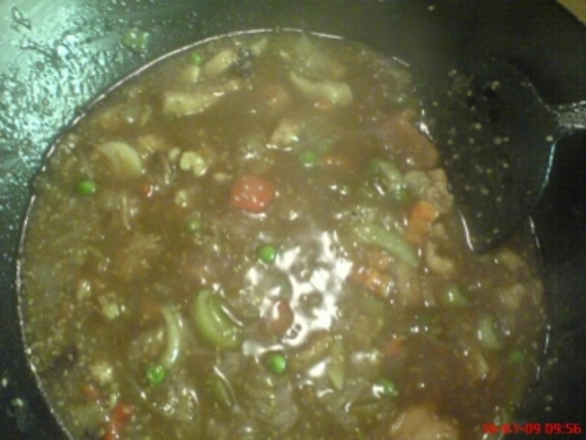 Sesampfanne aus dem Wok mit Curryreis - Rezept
