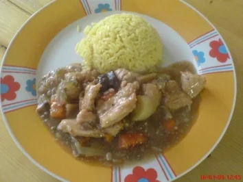 Sesampfanne aus dem Wok mit Curryreis - Rezept