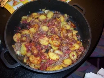 Bratkartoffeln mit Blut- und Leberwurst - Rezept - Bild Nr. 2