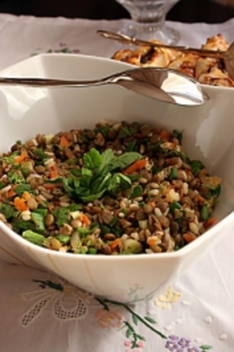 türkischer Reissalat mit grünen Linsen - Rezept