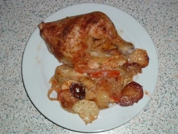 Hähnchenschenkel ***Himmel und Hölle*** - Rezept