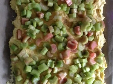 Rezept: Rhababerkuchen vom Backblech Rhababerkuchen vom Backblech - Rezept