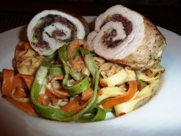 Putenröllchen mit Mozzarella und Parmaschinken - Rezept