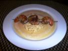 Spieß von Scampi und Jakobsmuschel auf Kokosrisotto mit Thai-Curryschaum - Rezept