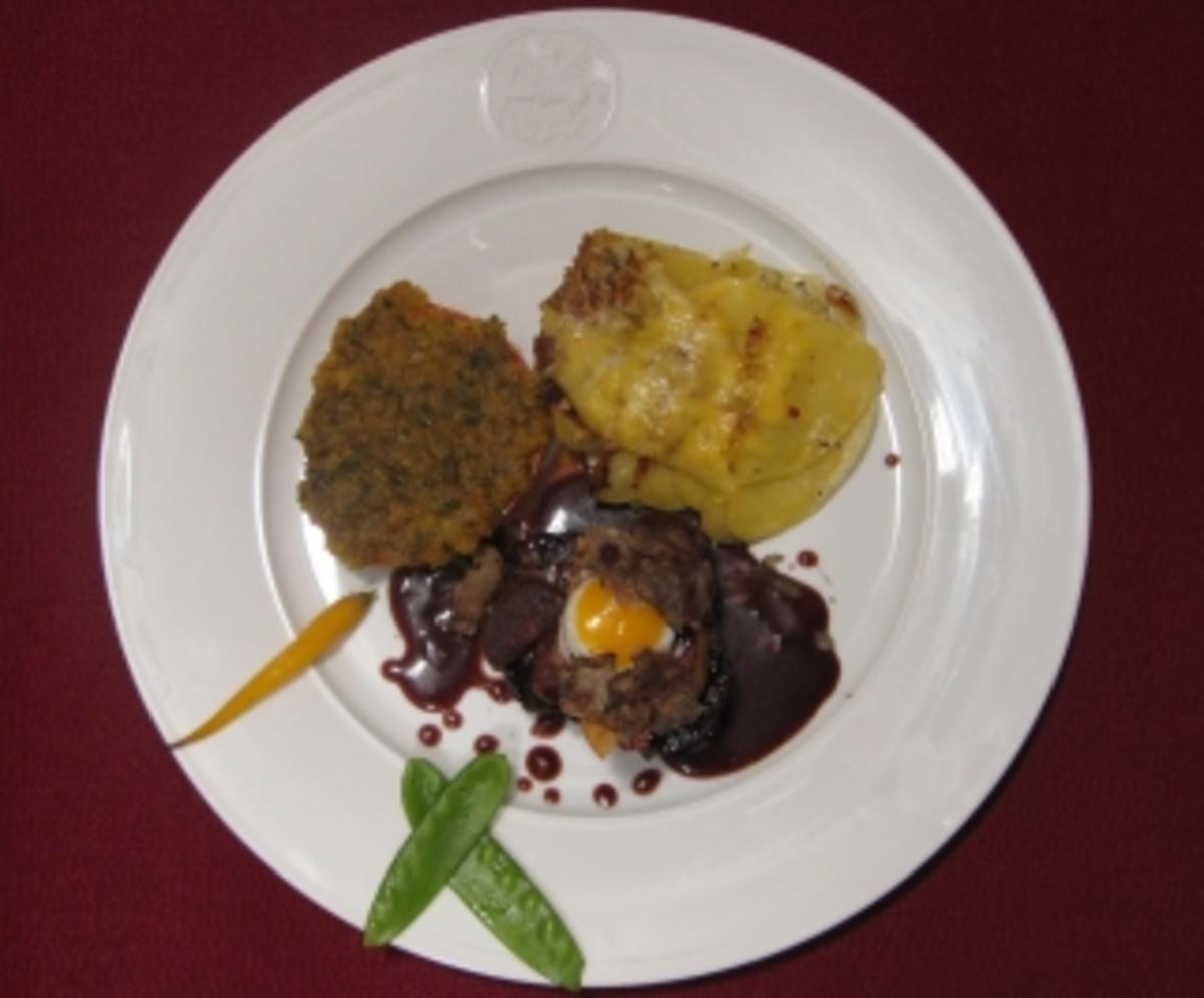 Filet Rossini mit Sieglinde-Gratin und Krusten-Tomate - Rezept