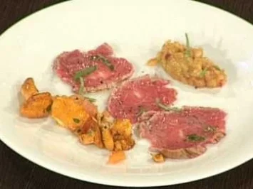 Rezept: Mariniertes Kalbsfilet mit Auberginenpüree Mariniertes Kalbsfilet mit Auberginenpüree - Rezept