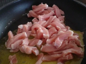 Erbsen-Schnitzel-Pfanne - Rezept