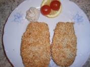 Auberginenschnitzel mit Sesam-Käse-Panade - Rezept