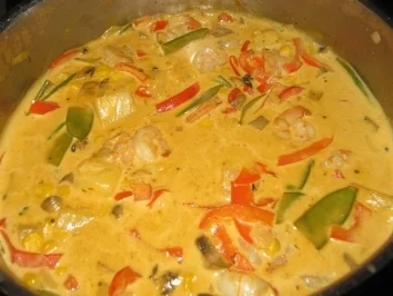 Rezept: Garnelen Kokos-Curry-Topf Garnelen Kokos-Curry-Topf - Rezept