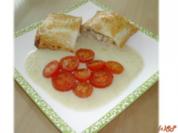Schneckenposts Hühnerroulade im Blätterteig mit Lauchsauce - Rezept