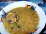 deftige Kartoffelsuppe mit Hackfleisch und gewürfeltem Schinken - Rezept