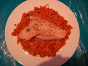 Kurzgebratenes: Putenschnitzel mit Wintergemüse-Tomaten-Reis - Rezept