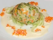 Forellenbulette an Gurkenspaghetti - Rezept