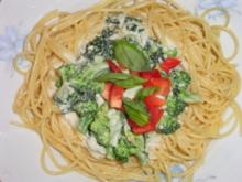 Brokkoli-Spaghetti mit Gorgonzola Basilikum Sauce - Rezept - Bild Nr. 2