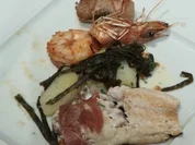 Bardierte Meeräsche mit Kartoffel-Algensalat a la Buchholz - Rezept