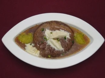 Schokoladenpudding mit Zimt und Kokoseis - Rezept