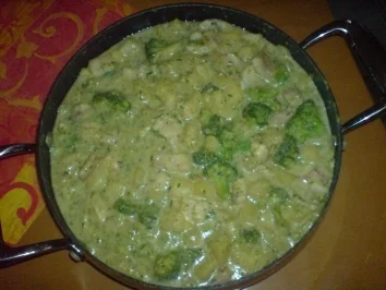 Fisch-Pfanne mit Broccoli in Senfsoße - Rezept