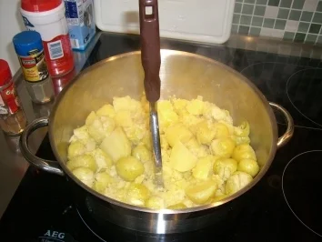 Rosenkohlstampf mit gebratenem Kassler - Rezept