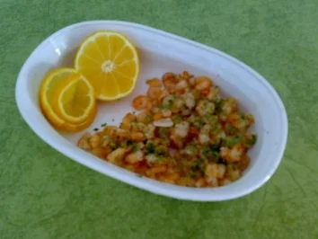 Gebratene Garnelen mit Knoblauch - Rezept