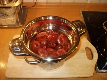 Rezept: Pflaumengeschnetzeltes unter Pflaumen-Joghurtmus Bild Nr. 3 Pflaumengeschnetzeltes unter Pflaumen-Joghurtmus - Rezept - Bild Nr. 3
