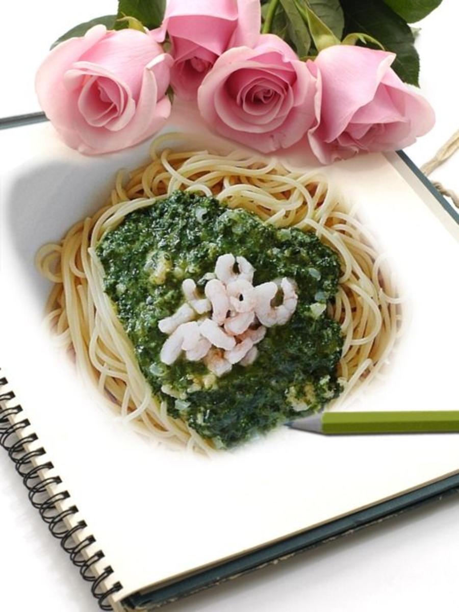 Spagehtti mit Scampi und Spinat - Rezept - Bild Nr. 1181