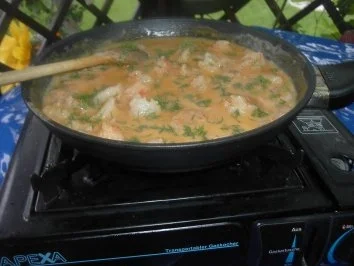 Riesengarnelen in Knoblauchsahne - Rezept