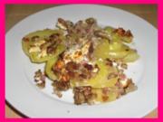 Kartoffelauflauf mit Schafskäse und Hack - Rezept