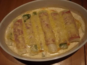 Lauchröllchen mit Parmesan - Rezept