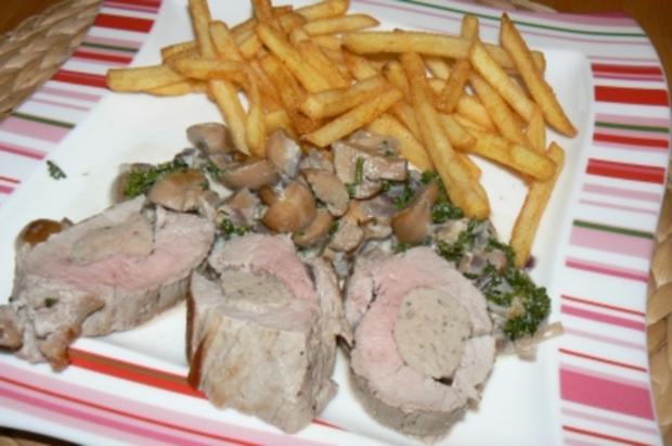 gefülltes Schweinefilet mit Bratwurstbrät - Rezept - kochbar.de