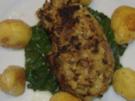 Rumpsteak " Strindberg " auf Blattspinat und geschmolzene Kartoffeln - Rezept