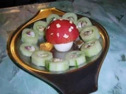 Sushi-Gurken mit Fliegenpilz - Rezept