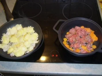 Zucchini-Bratkartoffeln mit Hackfleisch - Rezept