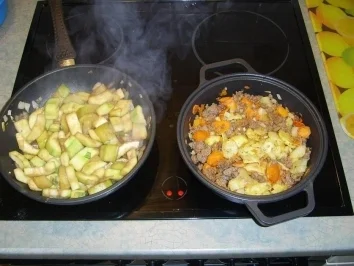 Zucchini-Bratkartoffeln mit Hackfleisch - Rezept