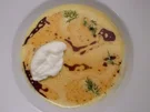Steirische Kürbiscremesuppe mit Schneenockerln und Kernöl - Rezept