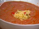 Kalte griechische Tomatensuppe mit Risopasta - Rezept