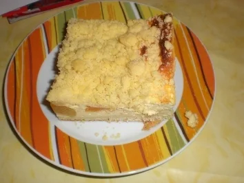 Käsekuchen mit Aprikosen und Streuseln - Rezept