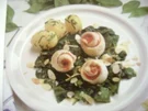 Rezept: Fischröllchen auf Spinat Fischröllchen auf Spinat - Rezept