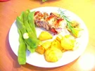 Schnitzelröllchen mit Rosmarinkartoffeln - Rezept