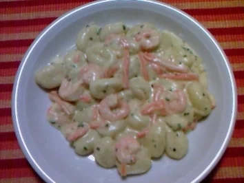 Gnocchi mit Shrimps in Bärlauchsahne - Rezept