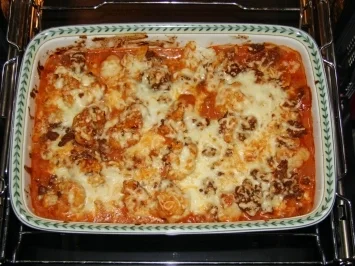 Blumenkohl auf Tomaten-Hackfleisch - Rezept